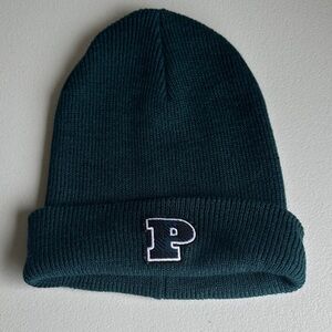 PINK Victoria's Secret Dark Teal Beanie with P Logo
